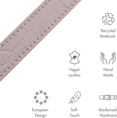 Мілан нашийник для собак з екошкіри, з регульованою пряжкою та м'якою підкладкою (Розмір L (47 см - 57 см)), Ліловий колір