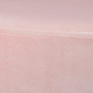 Оксамитовий стілець Relaxdays, круглий, елегантний м&39який стілець, золотисті металеві ніжки, сучасний, оксамитовий пуф для ніг, ВxГ 40 x 40 см, рожевий