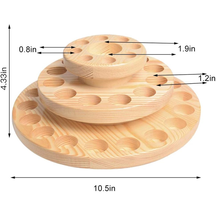 Рівневий органайзер для ефірних олій, складна велика обертова дерев'яна стійка для зберігання ефірної олії з 39 відділеннями, органайзер для зберігання косметики, поворотний, 3-