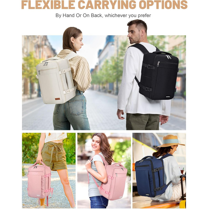 Рюкзак для ручної поклажі Ryanair 40x20x25, поклажа під сидінням, максимальний розмір поклажі для подорожей у салоні, сумка для перельоту, сумка для багажу на вихідні з плечовим ременем, сумка-дама, спортивна сумка - 20 л, колір слонової кістки 40x20x25 с