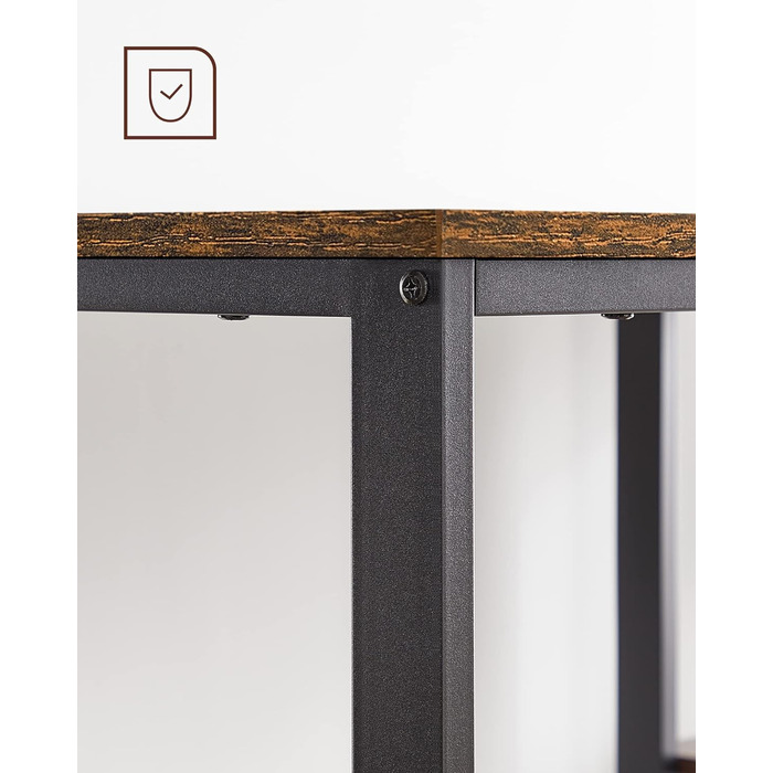 Стіл VASAGLE, комп'ютерний стіл, стіл для ПК, офісний стіл, з 2 полицями з правого або лівого боку, для офісу, вітальні, сталевий