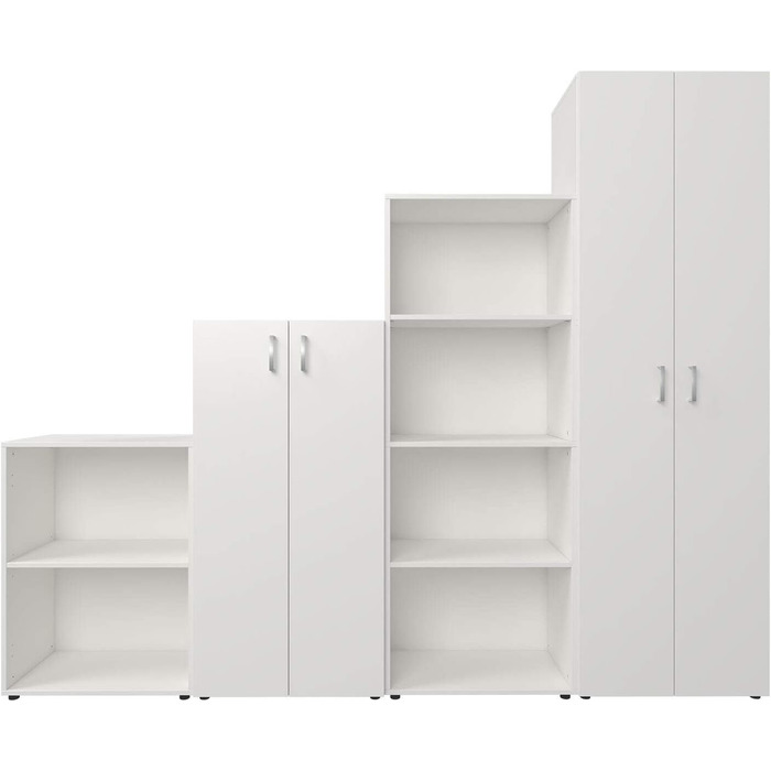 Полиця mbelando, книжкова шафа, окремостояча полиця, дерев&39яна полиця, бічна полиця, офісна полиця Trio 5&39 White White 5 відділень