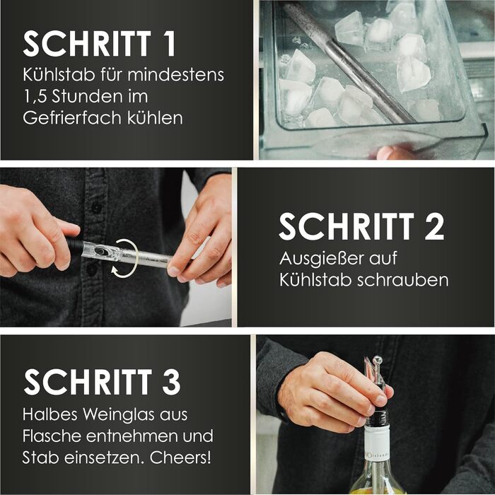 Стрижень для охолодження вина Beyond з нержавіючої сталі з наливником - ідеальний подарунок для винних аксесуарів для любителів ви