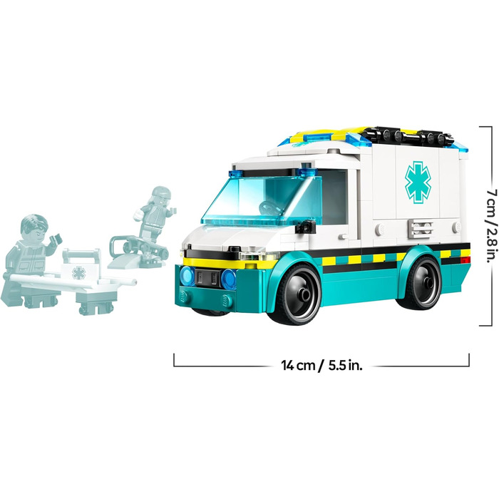 Конструктор LEGO City Ambulance Toy 60451, 184 деталі, іграшкова швидка допомога