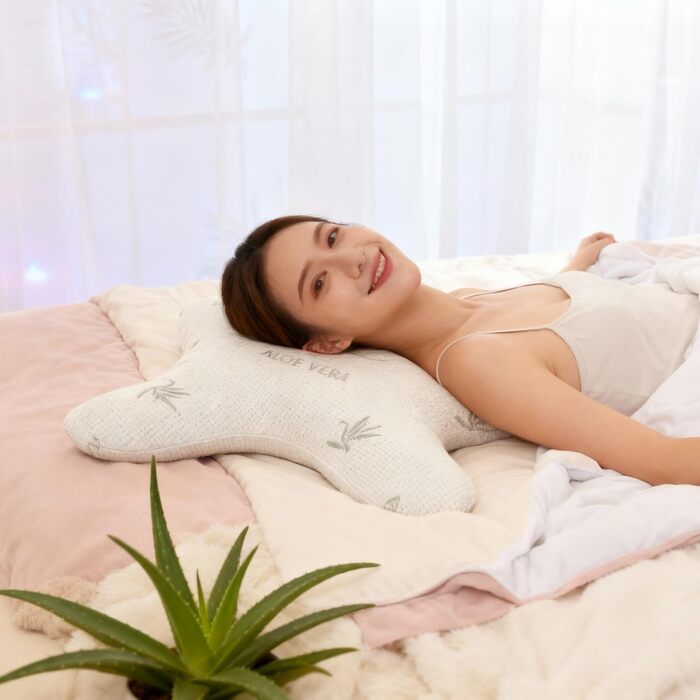 Подушка проти зморшок BCS Home&Sleep для жінок та чоловіків - Подушка у формі метелика проти зморшок - Косметична подушка Омолоджувальна подушка проти зморшок сну - Косметична подушка з чохлом з алое вера