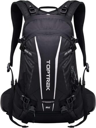 Велосипедний рюкзак Toptrek 20L Ultralight, чорний, водонепроникний, з дощовиком та чохлом для шолома, для MTB