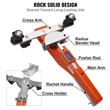 Трубозгинальний верстат VEVOR Ø6-22мм ручний трубозгинальний верстат набір трубозгинальний верстат вперед і назад до 90 труборіз для систем кондиціонування повітря систем охолодження автомобільних/гідравлічних/пневматичних систем