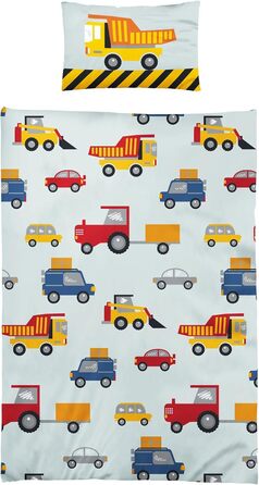 Дитяча постільна білизна дитяча постільна білизна мікрофібра 100x135 будівельний майданчик 415398