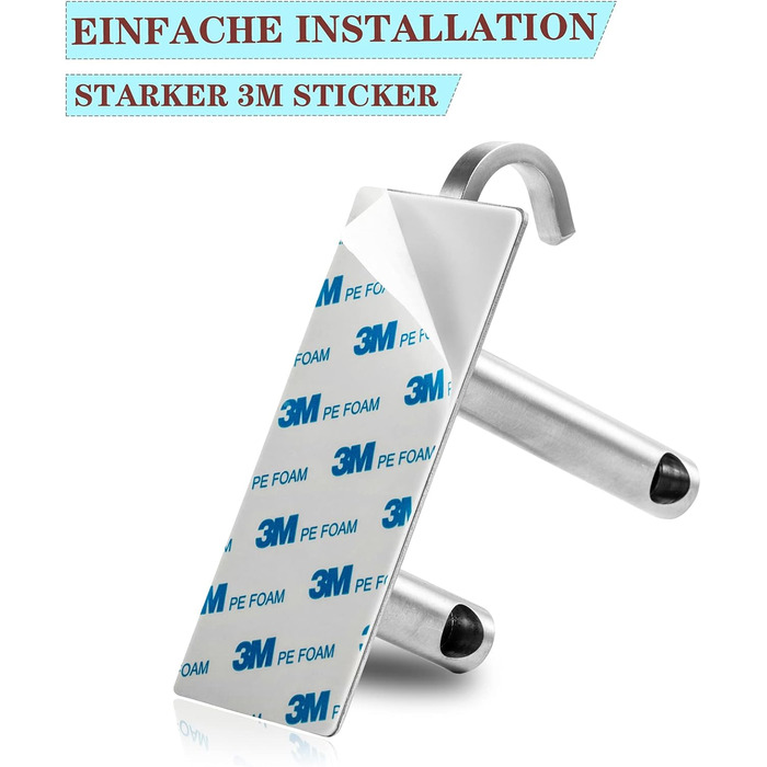 Рушникосушка без свердління подвійна 43,5 см з нержавіючої сталі рушникосушка для ванної кімнати самоклеюча рушникосушка настінна