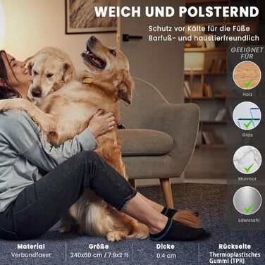 Нековзка килимова доріжка для передпокою 240x60 см, килимова доріжка, яку можна прати, для входу, кухні, спальні, вітальні, передпокою, довга, килимок для дверей, килимок для входу, брудозатримуючий килимок, для приміщень (темно-сірий), темно-сірий 60 x 2