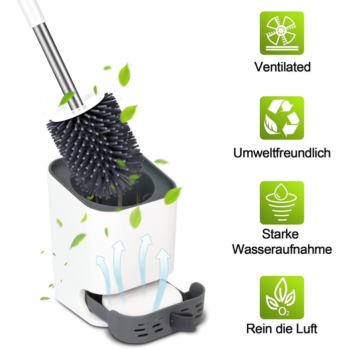 Щітка для унітазу Glowbal - силіконова щітка для унітазу, набір з 2 щіток для гостьового туалету у ванній кімнаті, настінна та сто