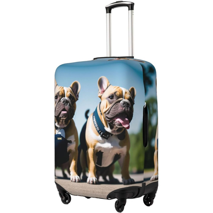 Чохол для валізи Французький бульдог, міцний захист для багажу, підходить для валіз розміром 45,7 - 81,3 см, розмір XL, Чорний, X-Large