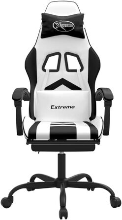 Ігрове крісло з підставкою для ніг, крісло для ПК, ігрове крісло, крісло для геймерів, крісла для домашнього офісу, крісла для ігор, комп&39ютерне крісло, крісло для PlayStation, біла та чорна штучна шкіра