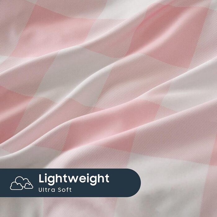 Комплект постільної білизни Wake In Cloud - Gingham, в клітинку, буйволяча клітинка, коттеджкор, милий, геометричний, м'який, легк