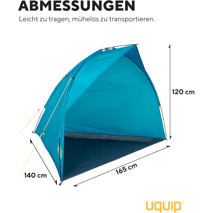 Пляжний намет Uquip Shelly Beach Shelter I UPF 50 для захисту від сонця, вітру та дощу I Портативний пляжний намет I Ідеально підходить для пляжу, кемпінгу та пікніків, один розмір, бензиновий