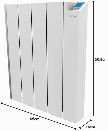 Керамічний панельний обігрівач Cecotec ReadyWarm 4000 Thermal Ceramic Connected з Wi-Fi, 1000 Вт, 4 модулі з литого алюмінію та кераміки, таймер, захист IPX4, 4 режими роботи, для приміщень до 12 м