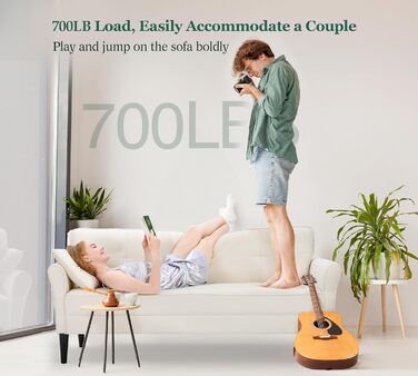 Невеликий 3-місний диван, 175 см. Зручний маленький диван для кімнати підлітка, швидке складання за 3 хвилини без інструментів, сучасний маленький диван для квартири або офісу, бежевий, 175 см.