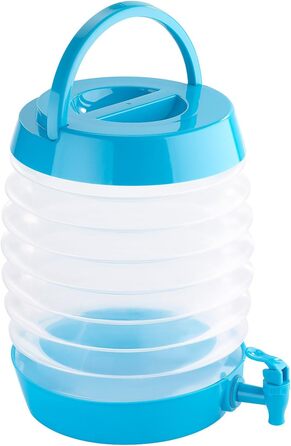 Контейнер для води PEARL складна бочка, кран, підставка, 7,5 літрів, синій/прозорий (каністра диспенсера для води, складна каністра для питної води, лід)