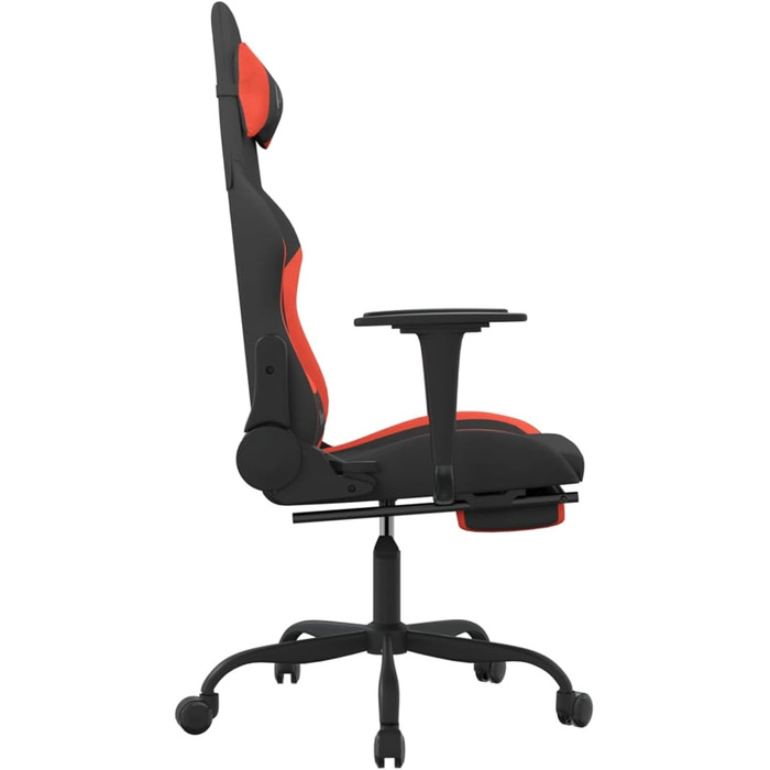 Геймерське крісло з підставкою для ніг, чорно-червоне тканинне крісло, модель 3143731