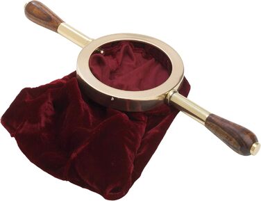 Оксамитовий мішок для збору пожертв бордового кольору, Ø 13 см, з дерев&39яною ручкою та латунним кільцем високоякісний мішок для збору пожертв для церкви або збору пожертв від MaMeMi Premium