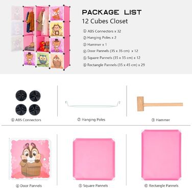 Розширювана дитяча полиця Дитяча шафа Сходинкова полиця Книжкова полиця з дверцятами та 2 вішалками, Глибші відділення, ніж зазвич