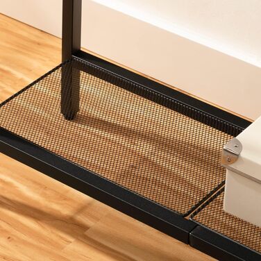 Вузький консольний столик HOOBRO з полицями, 75 x 24 x 75 см, бічний столик, столик для передпокою, вітринний столик, диван-столик, для входу, передпокою, вінтажний коричнево-чорний EBF74XG01 Вінтажний коричневий чорний