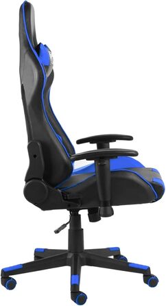 Поворотне ігрове крісло, синій ПВХ, офісне крісло, масажне ігрове крісло для ПК, ігрове крісло для дорослих