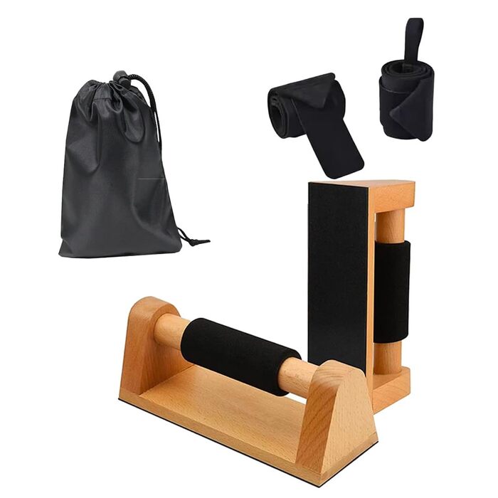 Нековзні турніки для віджимань Aka & Lou з бука, паралельні вправи для калістеніки, дерев&39яні ручки для віджимань, силові тренування, ергономічна рукоятка із захистом зап&39ястя та сумкою