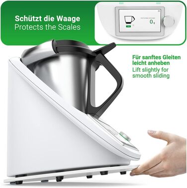 Розсувна дошка Victorious для Thermomix TM6 TM5 Glider Легка рухома акрилова дошка - біла біла глянцева