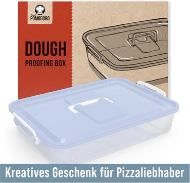 Коробка для тіста для піци Chef Pomodoro Коробка для піци Коробка для тіста для піци з кришкою Коробка для піци Контейнер для тіста для піци Аксесуари для піци Коробка для розстойки Деко для тіста (Синій, 35,6 x 27,9 см) Синій 35,6 x 27,9 см