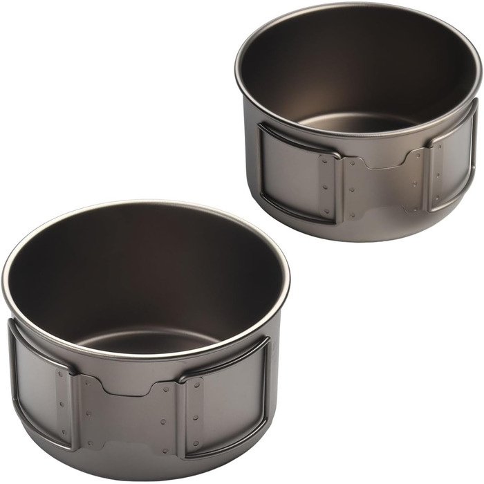 Кемпінгова миска зі складною ручкою, 450 мл або 600 мл, легкий, нержавіючий, безпечний для харчових продуктів посуд для походів, подорожей з рюкзаком та пікніків (миски 450 мл з 600 мл без ручки)