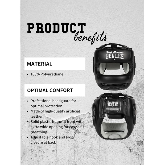 Захист для голови BENLEE зі штучної шкіри FACESAVER чорний, розмір S/M
