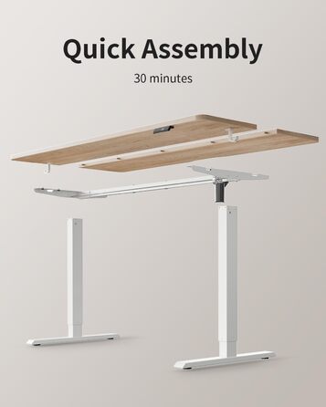 Стіл FEZIBO з регульованою висотою та портами зарядки USB-A та USB-C, 100 x 60 см
