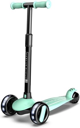 Регульований самокат на 3 світлодіодних колесах - діти від 2 до 8 років м'ятний