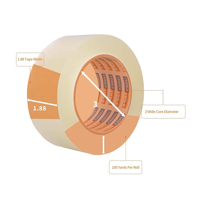 Пакувальні стрічки ADHES Пакувальна стрічка Пакувальна стрічка Прозора пакувальна стрічка 48 мм x 55 м, товщина 2,7 mil, 36 РУЛОНІВ (48 мм x 92 м x 2,7 мілі / 36 рулонів)