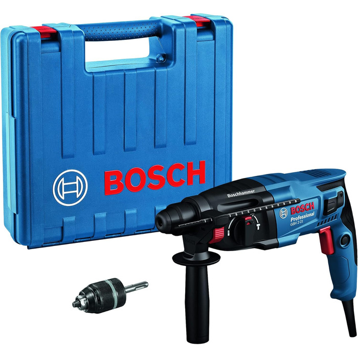 Перфоратор Bosch Professional GBH 2-21 (з SDS plus, в комплекті швидкозатискний патрон з адаптером SDS plus, додаткова рукоятка, т