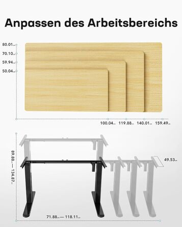 Каркас столу Marsail з регульованою висотою, електричні ніжки столу з потужним двигуном, максимальне навантаження 176 фунтів, для різних робочих столів, регульовані ніжки столу, лише каркас