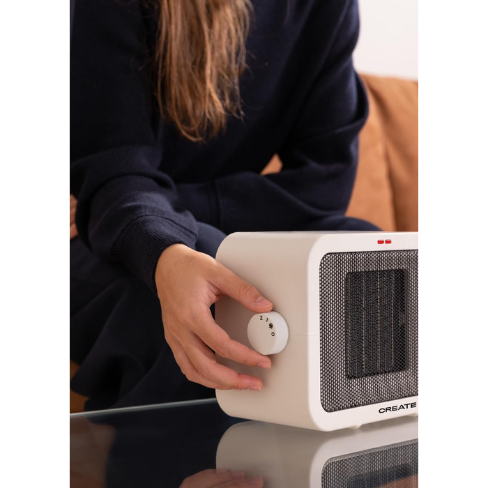 Керамічний радіатор білий/Портативний, термостат, 2 рівні потужності, PTC-обігрів, захист від перегріву, WARM BOX 1500 Вт кремово-білий