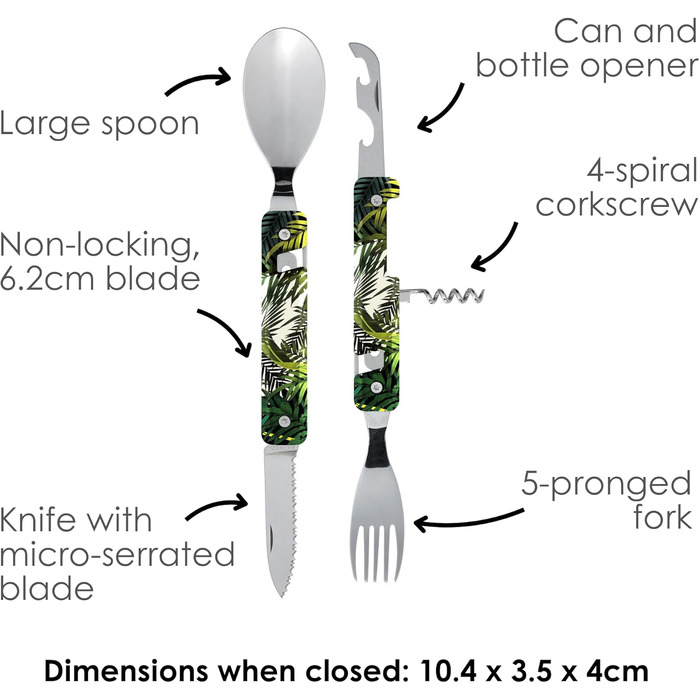 Багатофункціональні столові прибори Akinod 13х25, алюміній, синє дзеркальне покриття