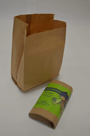 Біомакети для компосту 10 л, 200x160x360 мм, компостні пакети, сміттєві пакети, пакети для сміття, біопакети, 500 шт.