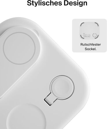 Індуктивна зарядна станція 3-в-1 Belkin BoostCharge Qi2, 15 Вт, складна підставка, сумісна з MagSafe, для Apple iPhone 16/15, Appl