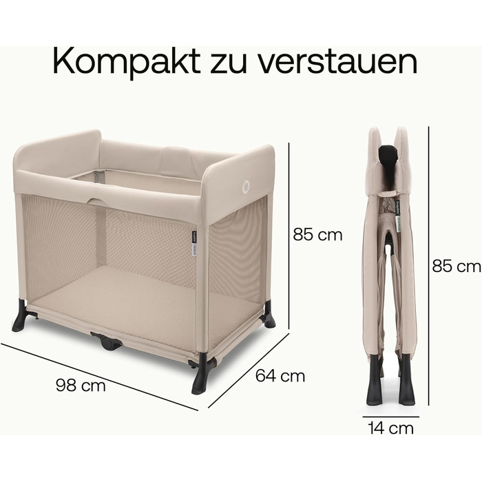 Легка, складна дорожня ліжечко та компактний манеж 2-в-1 з матрацом, розкладається за 1 секунду, для немовлят та малюків, включаючи сумку для перенесення, кольору Desert Taupe.