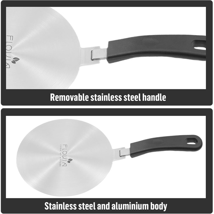 Пластина індукційного адаптера 20 см, індукційний дифузор зі знімною ручкою, індукційна плита, тепловий дифузор для кавоварок і кухонного приладдя