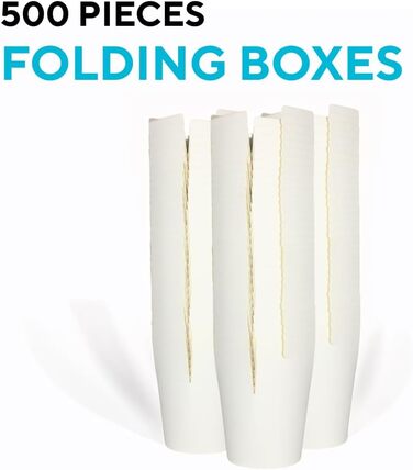 Коробки для локшини Enpack білого кольору, 750 мл/26 унцій, виготовлені з міцного крафт-паперу, 500 штук - Штабелювані, багаторазово закриваються, екологічні азійські коробки для транспортування азійської локшини та інших страв на винос. Білий колір, 26 у