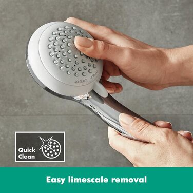 Душова лійка, ручний душ з 2 режимами струменя, кругла душова головка ( 85 мм), душова лійка з функцією противапняного нальоту, хром, 85