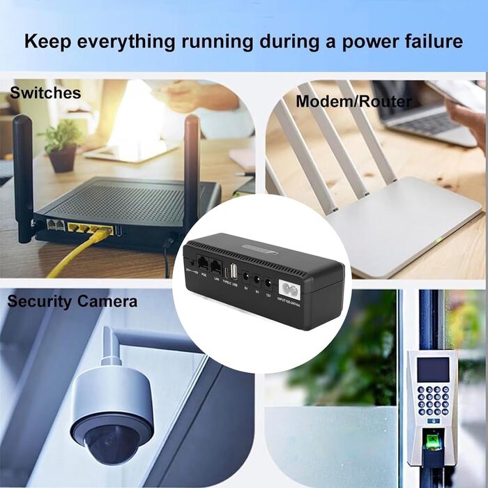 Міні ДБЖ резервний акумулятор, 10400 MAh Міні ДБЖ для роутера, 5 В, 9 В, 12 В, 15 В, 24 В, джерело безперебійного живлення для кам