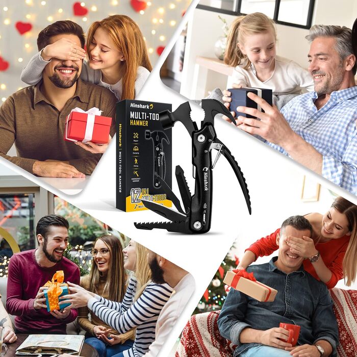 Подарунки для чоловіків від Hinshark, багатофункціональні аксесуари для кемпінгу 12 в 1, наповнення календаря для чоловіків, подар