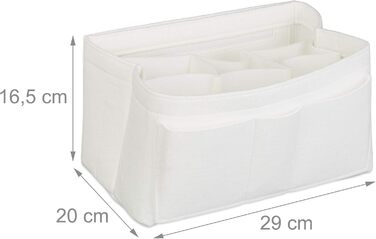 Сумка-органайзер Relaxdays bag, фетр, багато відділень, знімна перегородка, органайзер для сумочки, розмір M, білий