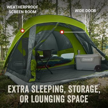 Намет Coleman Skydome для кемпінгу з ширмою, колір сірий