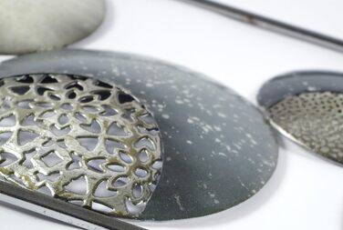 Фотошпалери для стін Kobolo настінні металеві картини - ШМАТКИ - метал - білий сірий сріблястий - 389